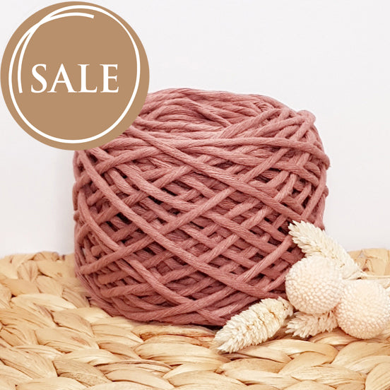SALE - Lil' Luxe Recycled Macrame Cotton - 3mm Rose Tea - 40 metres