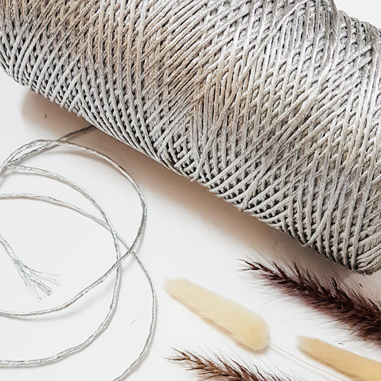 1.5mm Silver Metallic Macrame String