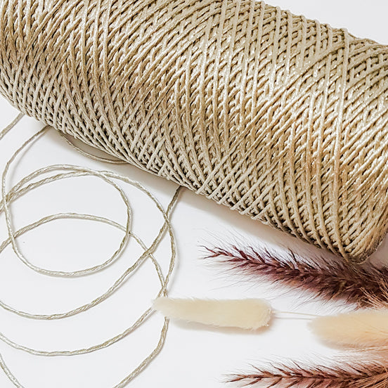 White Gold Metallic Macrame String - 1.5mm