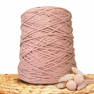 3mm Vintage Rose - Recycled Cotton 3ply Macrame Cord