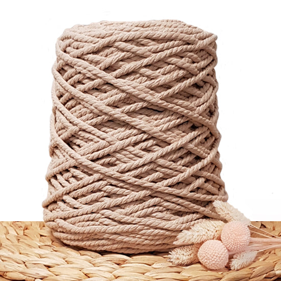 5mm Latte - 3ply Recycled Cotton Macrame Cord