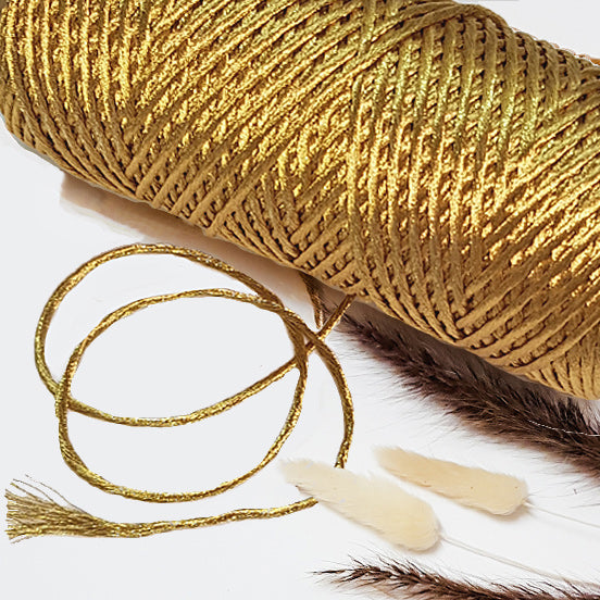 3mm - Gold Metallic Shimmer Macrame String