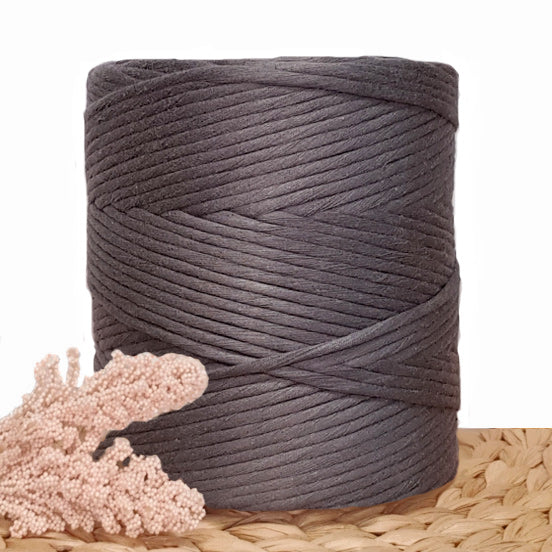 5mm Charcoal De Luxe Single Ply Macrame String - 1kg