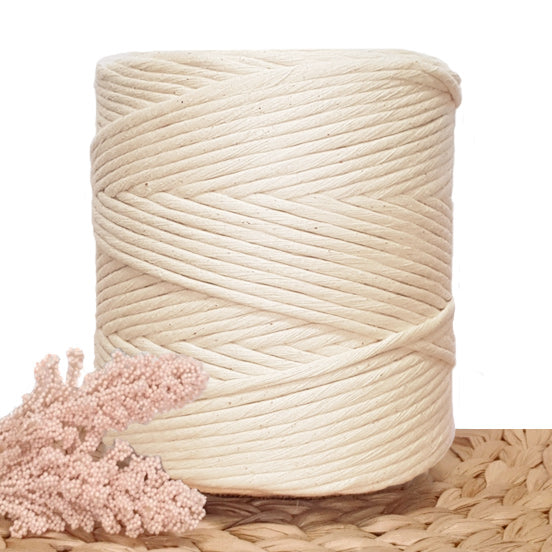 Cream Single Twist De Luxe Macrame Cord 5mm - 1kg
