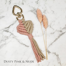Love Heart Key Ring Bag Tag - Nude and Dusty Pink