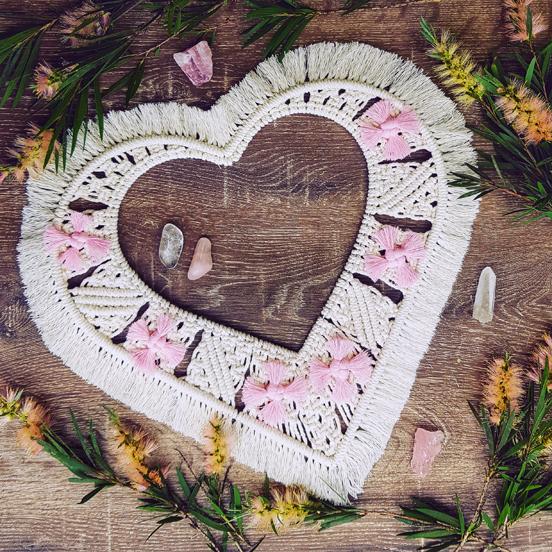 Macrame Love Heart - Made with Love