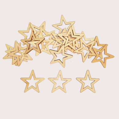 Wooden Stars 50mm - Pack of 3