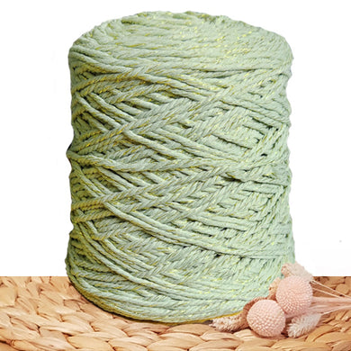 3mm Sage & Gold - Recycled Cotton 3ply Macrame Cord