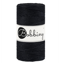 Bobbiny 3mm Black Single Twist Macrame Cord – 100m