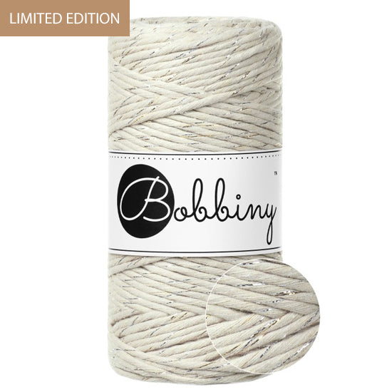 Bobbiny 3mm Macrame Cord – Shiny Cashmere Beige – 100m