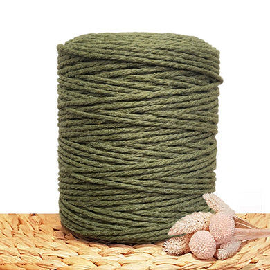 3mm Khaki - Recycled Cotton 3ply Macrame Cord