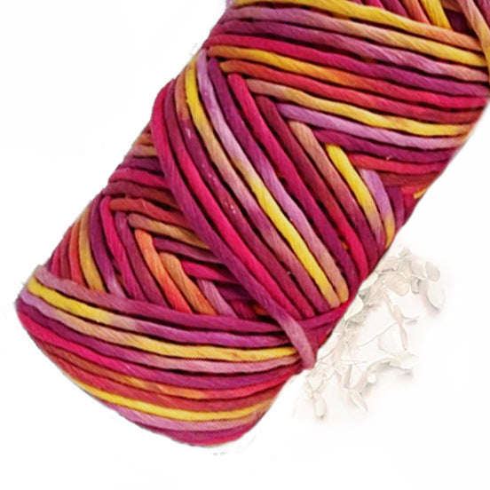 Lil' Luxe Handpainted Luxe Macrame Cotton - 4mm Electric Sunset