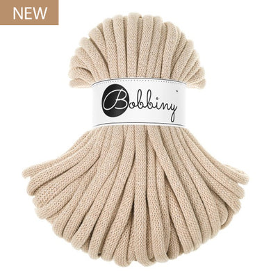 Bobbiny 9mm Jumbo Braided Cord – Warm Beige – 30m