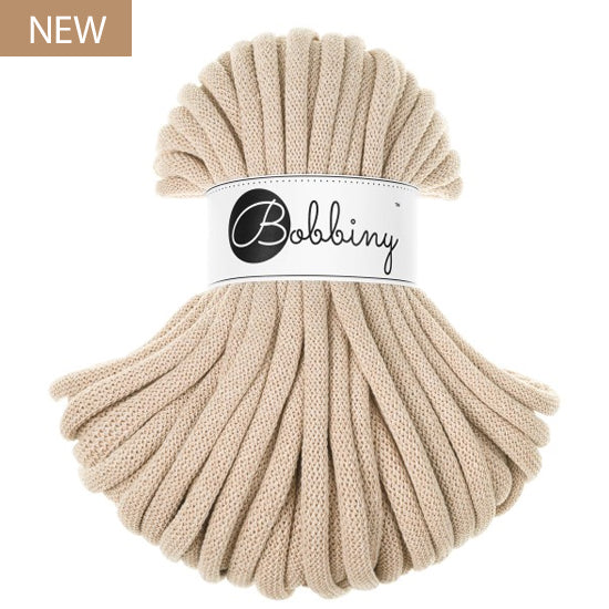 Bobbiny 9mm Jumbo Braided Cord – Warm Beige – 30m