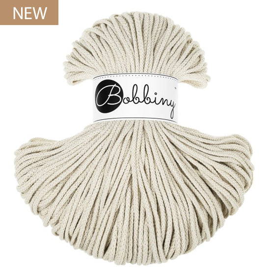Bobbiny 3mm Junior Braided Cord Cashmere Beige 100m with NEW arrival badge