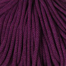 A close-up of 5mm braided cord in a deep aubergine purple color, filling the entire frame.