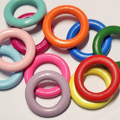 Coloured Wooden Macrame Rings