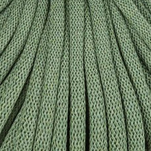 A close-up of eucalyptus green braided cord texture filling the frame.