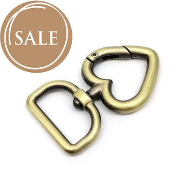 Heart Shaped Straight Swivel Clasp Key Ring Bronze - Pack of 5