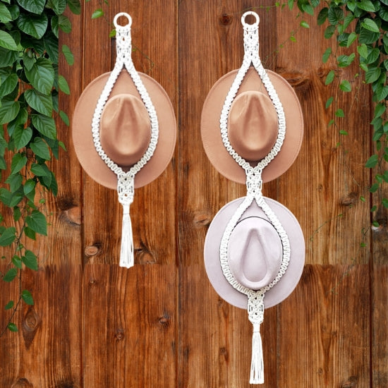 Macrame Pattern - Macrame Single & Double Hat Hanger