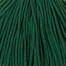 A close-up of dark green braided cord texture filling the frame.