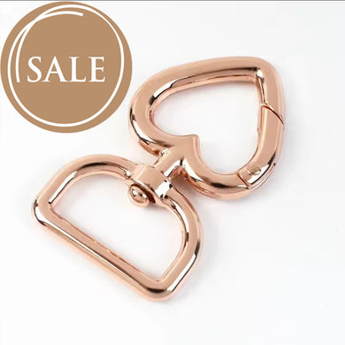 SALE - Heart Shaped Straight Swivel Clasp Key Ring Rose Gold - Pack of 5 (Copy)