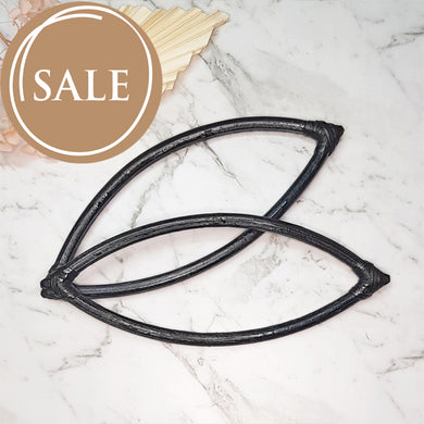 SALE - Rattan Bag Handles Eye Shaped - Black
