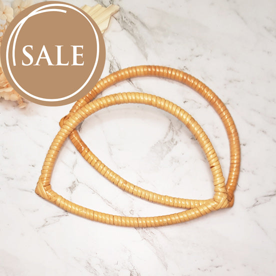 SALE - Rattan Bag Handles Wide Eye Shaped - Natural