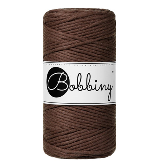 Bobbiny 3mm Chocolate Brown Single Twist Macrame Cord 100m