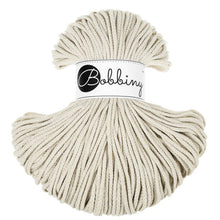 Bobbiny 3mm Junior Braided Cord Cashmere Beige 100m – soft recycled cotton cord for macrame and crochet