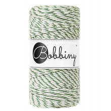 Bobbiny 3mm Magic Green 3PLY Macrame Rope 100m featuring a unique three-colour recycled cotton blend