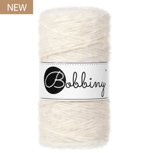 New Bobbiny 3mm Natural Boucle Cord 100m featuring soft cotton and Peruvian alpaca wool, with a NEW label.