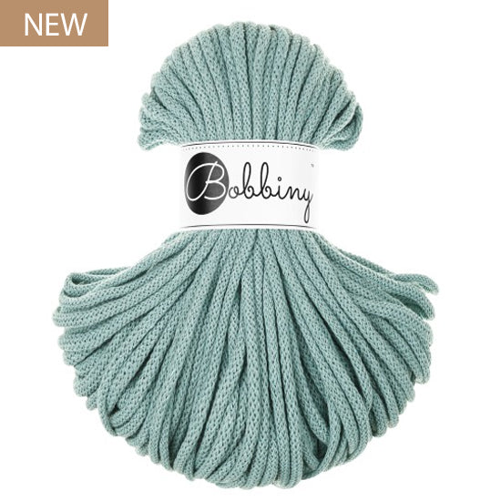 Bobbiny 5mm Duck Egg Blue Braided Cord 50m with NEW arrival badge