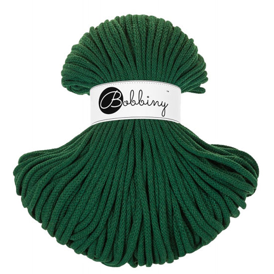 Bobbiny 5mm Premium Braided Cord – Pine Green – 100m