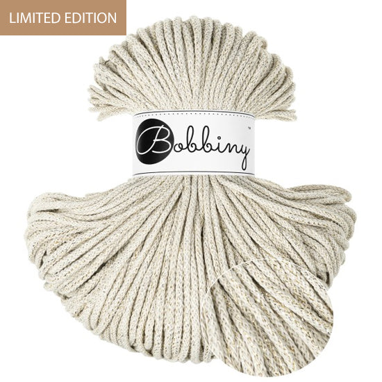 Bobbiny 3mm Junior Braided Cord – Shiny Cashmere Beige – 100m