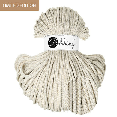 Bobbiny 5mm Premium Braided Cord – Shiny Cashmere Beige – 50m