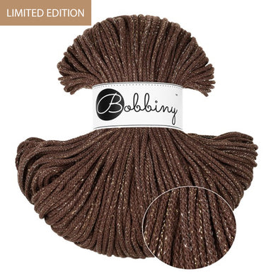 Bobbiny 3mm Junior Braided Cord – Shiny Chocolate Brown – 100m