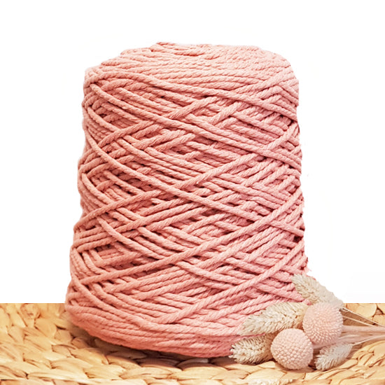 3mm Antique Peach- Recycled Cotton 3ply Macrame Cord