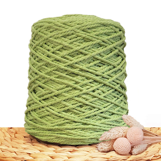 3mm Apple Green - Recycled Cotton 3ply Macrame Cord