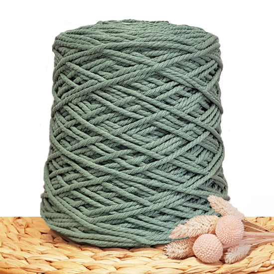3mm Deep Sage - Recycled Cotton 3ply Macrame Cord