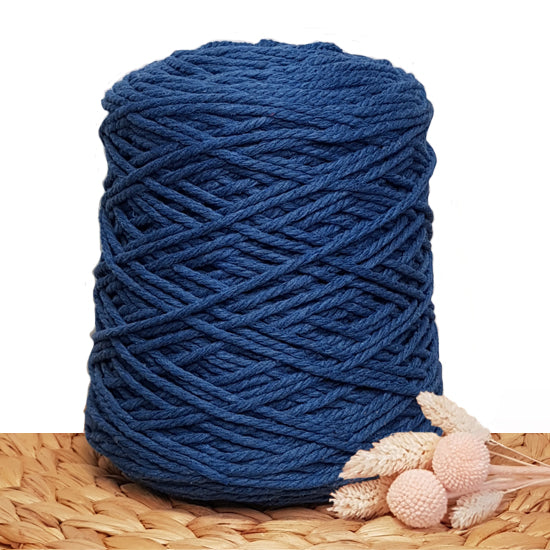 3mm Denim - Recycled Cotton 3ply Macrame Cord