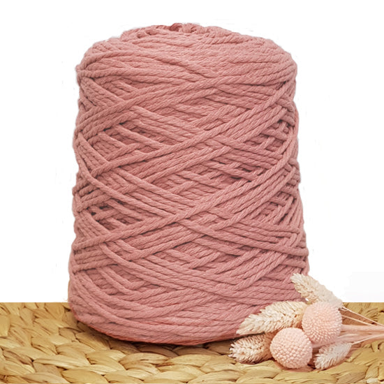 3mm Dusty Rose - Recycled Cotton 3ply Macrame Cord