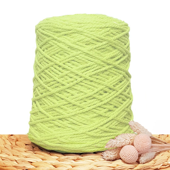 3mm Lime Splice - Recycled Cotton 3ply Macrame Cord