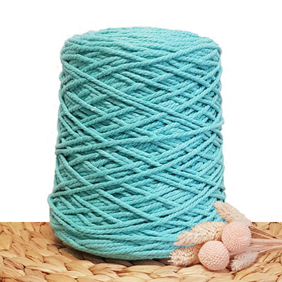 3mm Mint - Recycled Cotton 3ply Macrame Cord