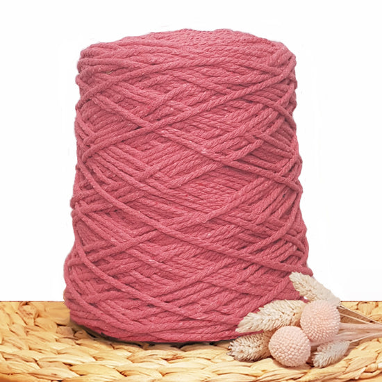3mm Rouge - Recycled Cotton 3ply Macrame Cord