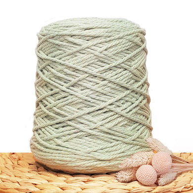 3mm Soft Sage - Recycled Cotton 3ply Macrame Cord