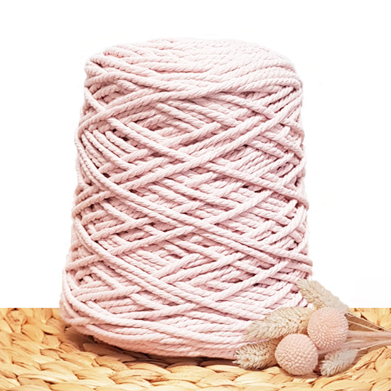 3mm Softest Pink - Recycled Cotton 3ply Macrame Cord