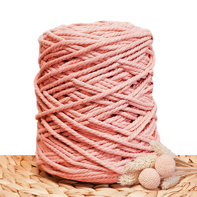 5mm Antique Peach - Recycled Cotton 3ply Macrame Cord
