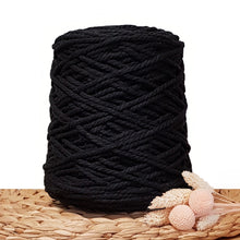 5mm Black - 3ply Recycled Cotton Macrame Cord