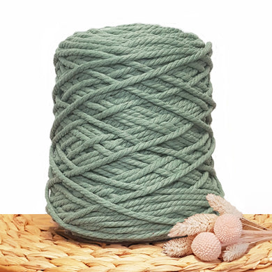 5mm Deep Sage - Recycled Cotton 3ply Macrame Cord